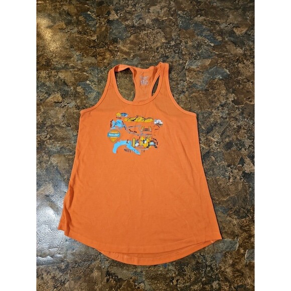 Brooks Distance Graphic Tank Women's Run Happy XS Orange Racerback (A184) - Picture 8 of 8